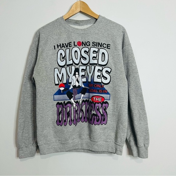 Naruto Sasuke “Darkness” Graphic Print Crewneck Pullover - Picture 3 of 6